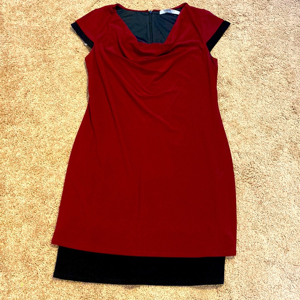 MARC NEW YORK womens burgundy party dress Sz 10 black
